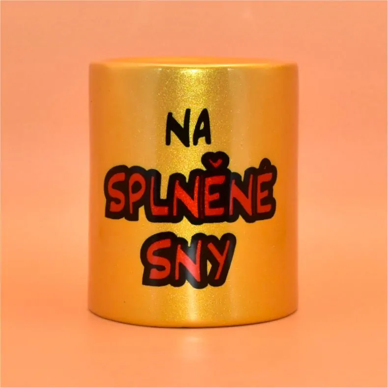 Keramická pokladnička zlatá - Splněné sny