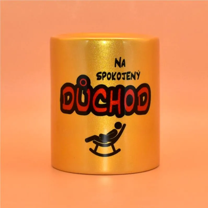 Keramická pokladnička zlatá - Důchod