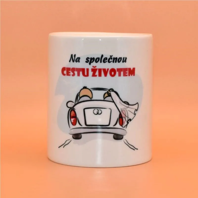 Keramická pokladnička bílá - Na společnou cestu