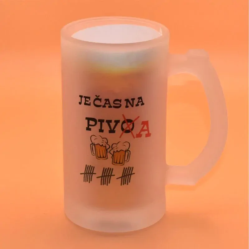 Skleněný pivní korbel - Je čas na piva