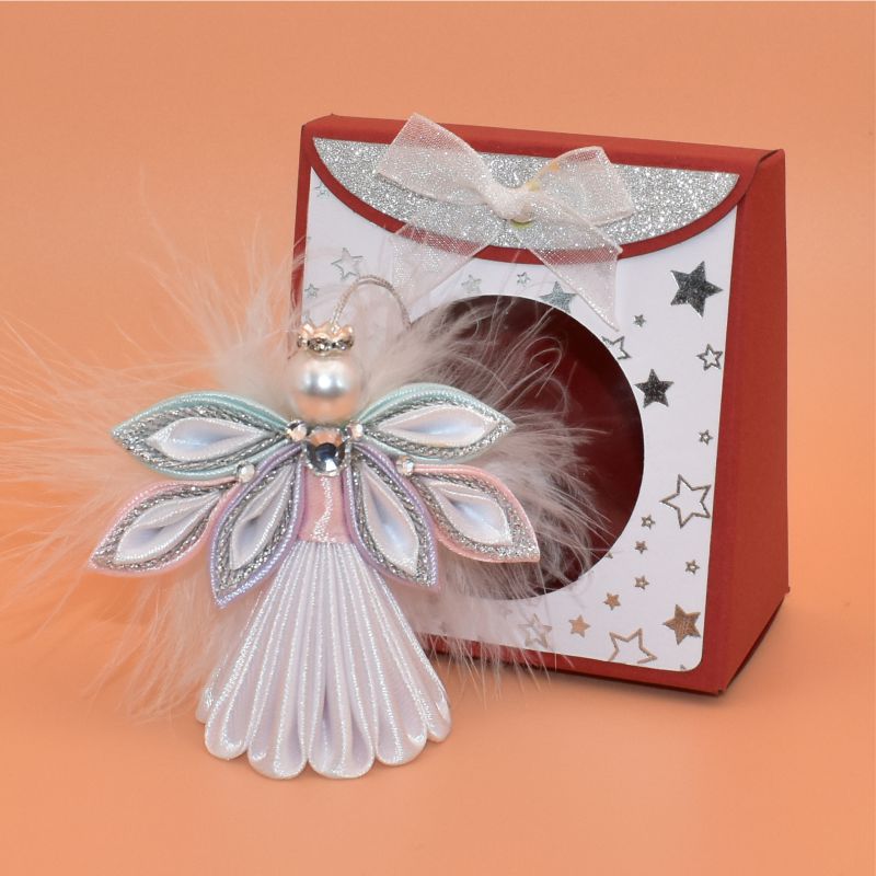 Anděl kanzashi malý - barevná křídla