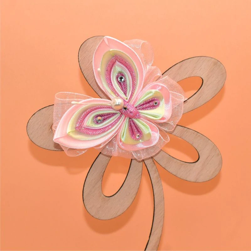 Motýl kanzashi - růžovozelený