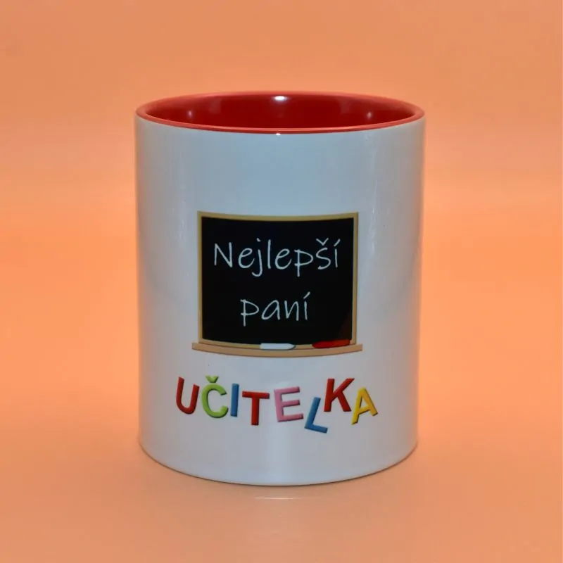 Tužkovník pro nejlepší paní učitelku - červený vnitřek