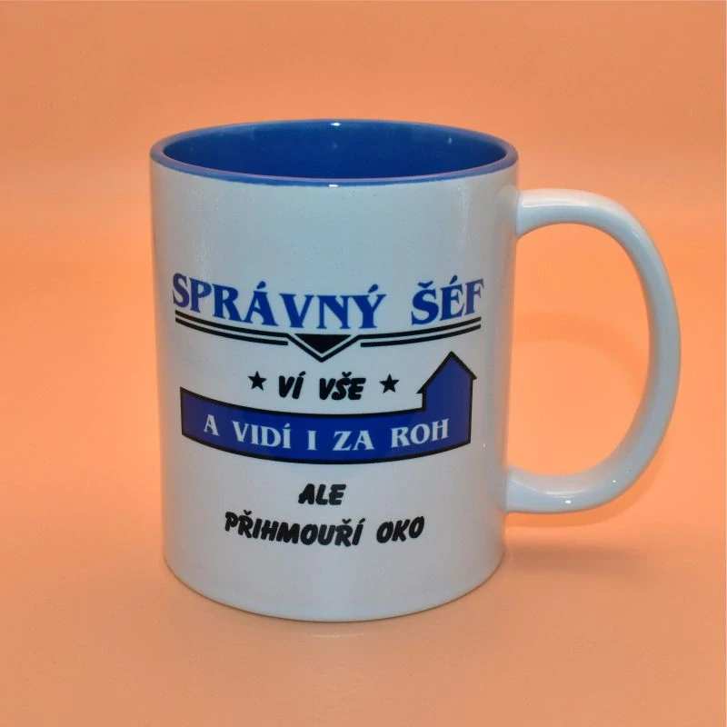 Keramický hrnek s potiskem - Správný šéf