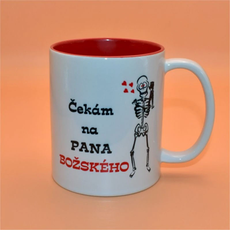 Keramický hrnek s potiskem - Čekám na pana božského