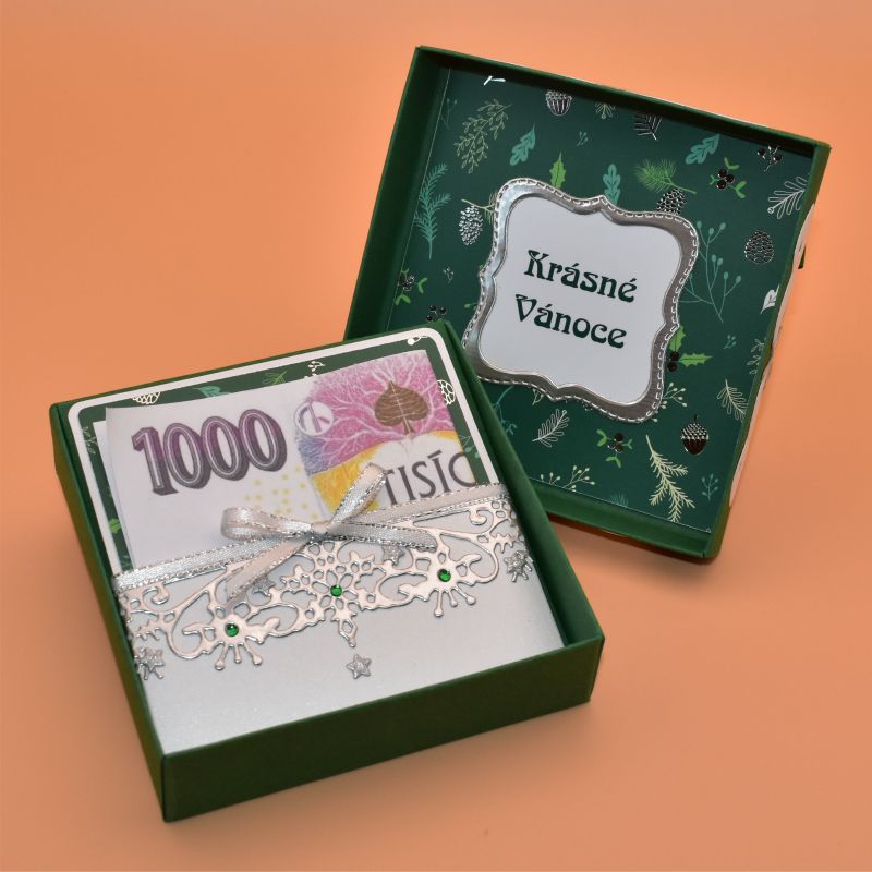 Krabička na peníze malá - Stříbrné vločky