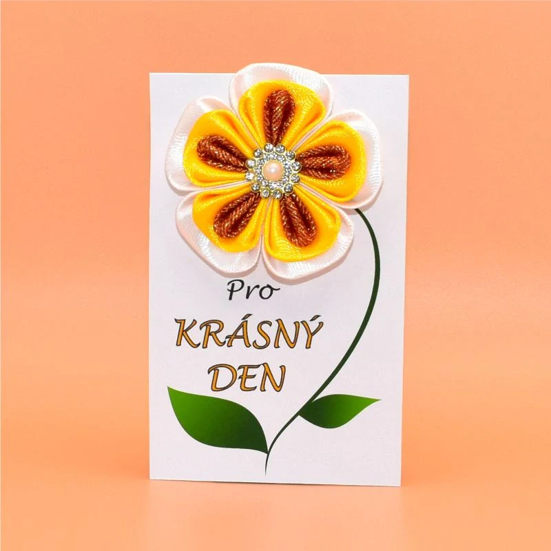 Kytička pro krásný den - bíložlutooranžová
