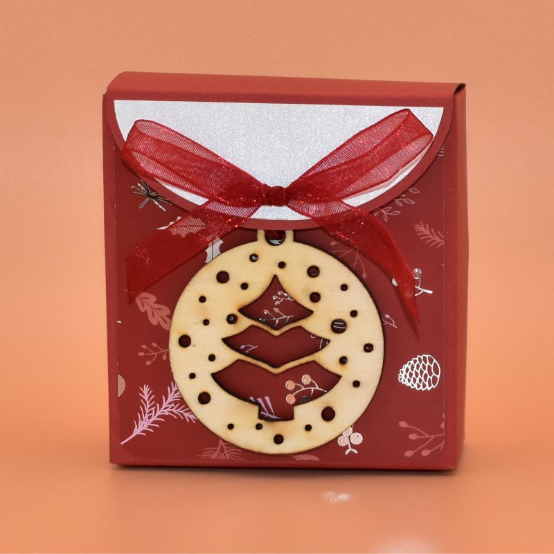 Vánoční minibonboniera červená - Stromek