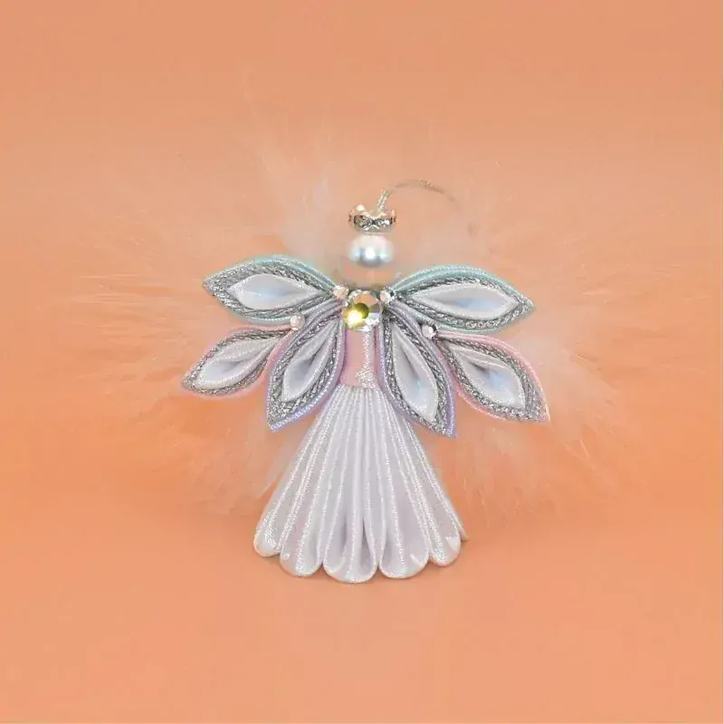 Anděl kanzashi malý - barevná křídla
