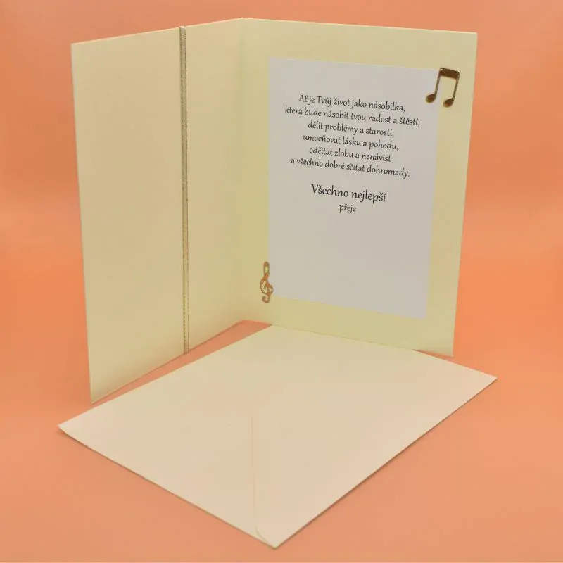 Gratulace - Vše nejlepší noty mašlička