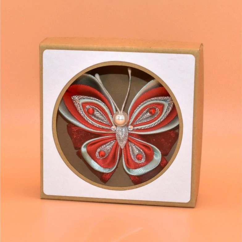 Motýl kanzashi - zelenočervenostříbrný