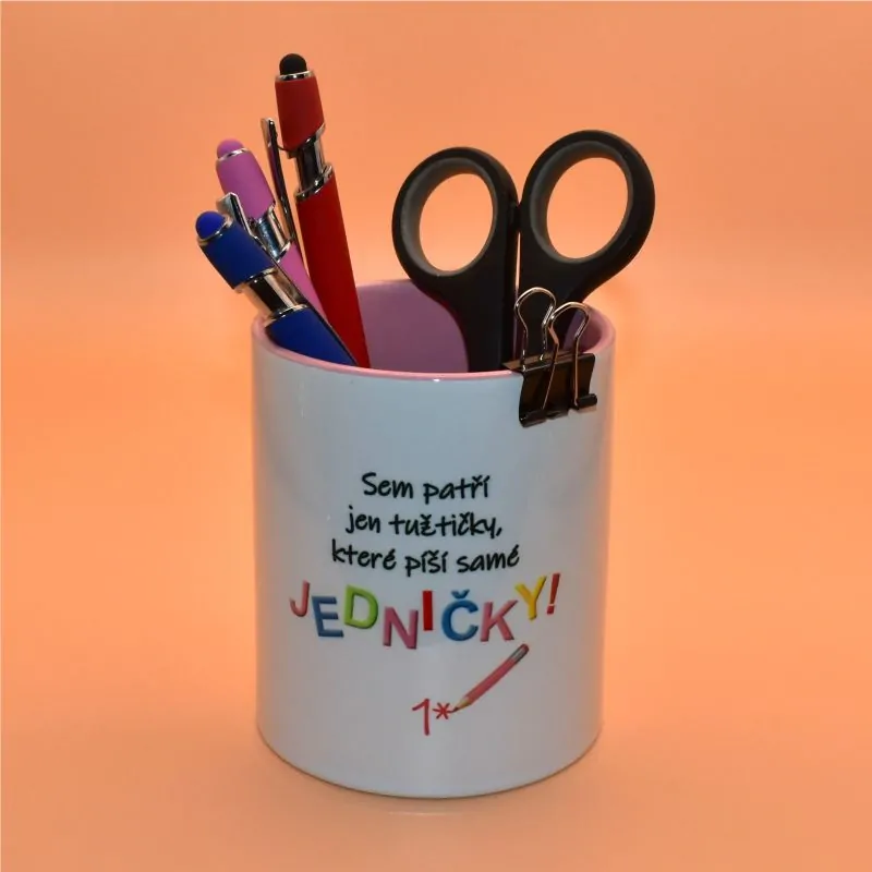 Tužkovník pro nejlepší paní učitelku - růžový vnitřek