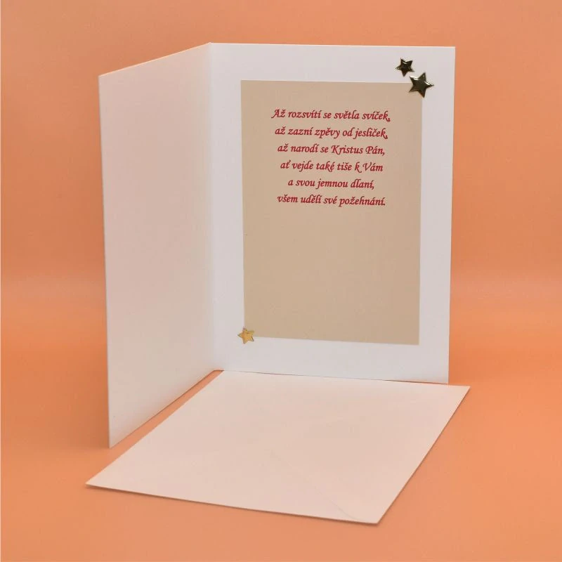 Gratulace Vánoce - Betlém zlatá
