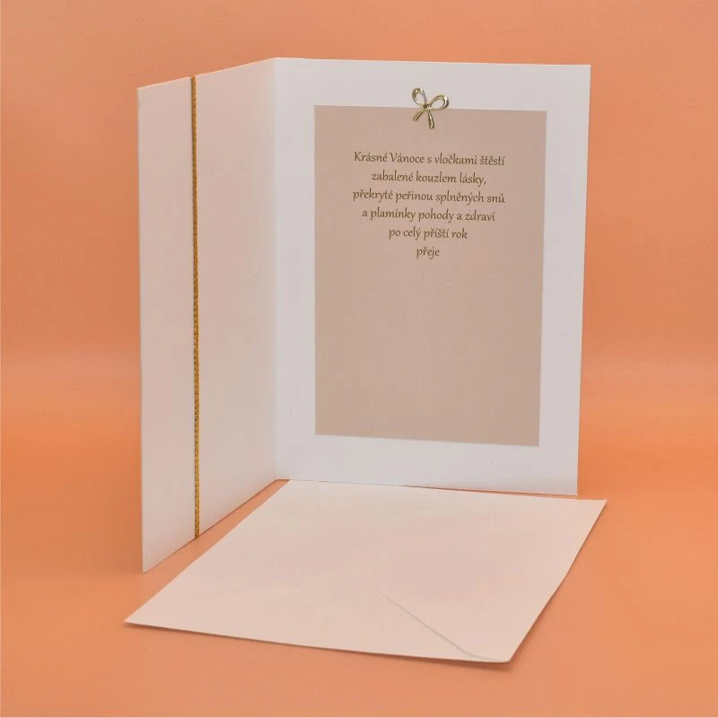 Gratulace Vánoce - Vločka dřevo