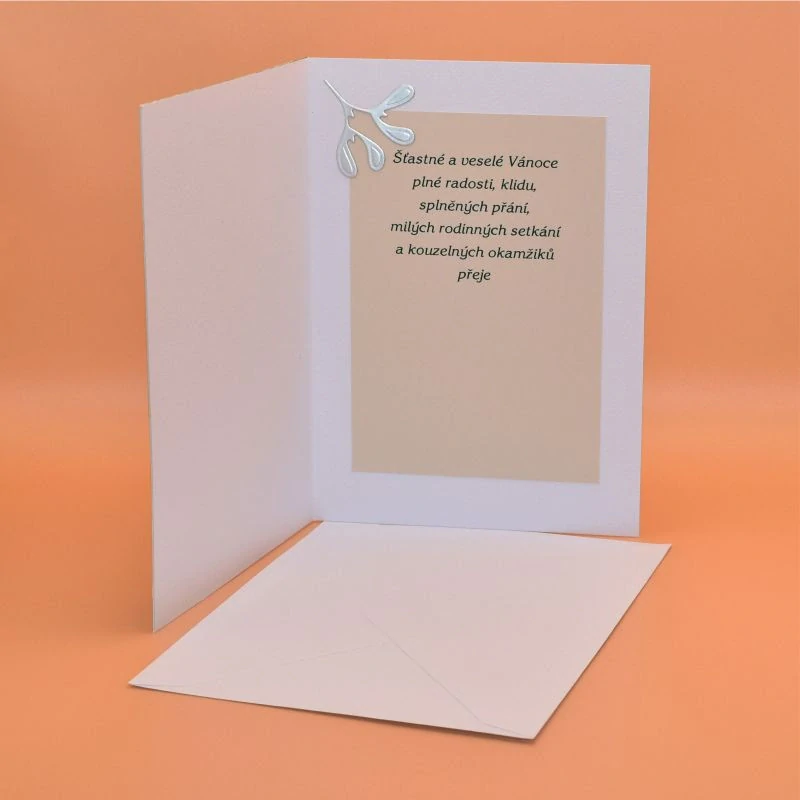 Gratulace Vánoce -Jmelí zelená