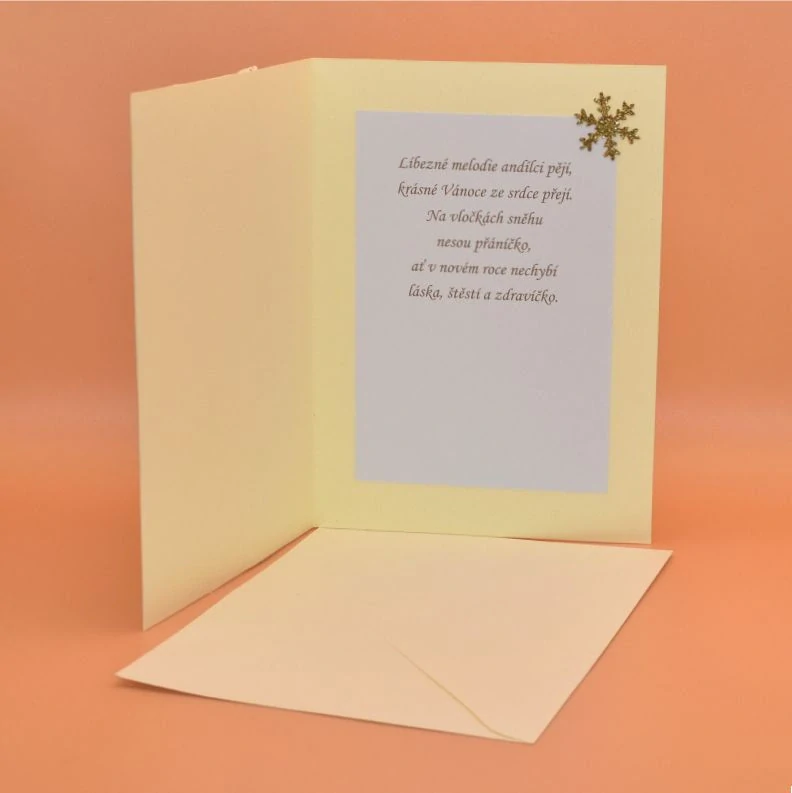 Gratulace Vánoce - Dřevěná ozdoba anděl