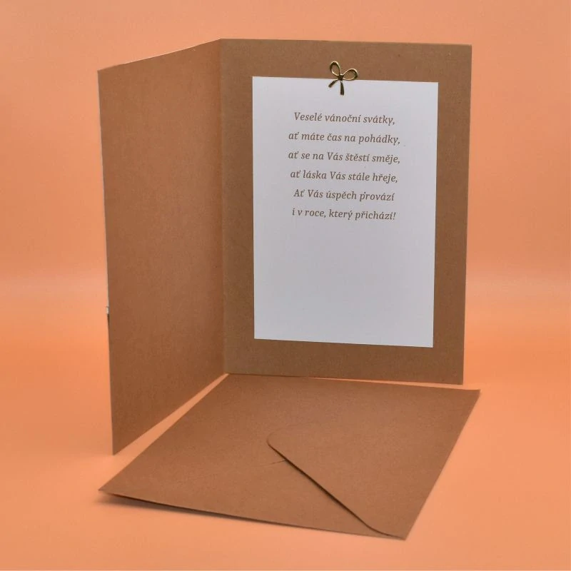 Gratulace Vánoce - Dřevo výřez jelínek