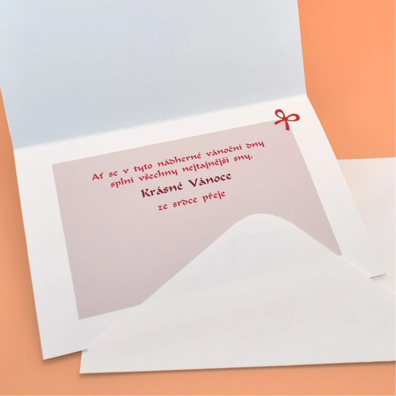 Gratulace Vánoce - Ozdoby červenobílá