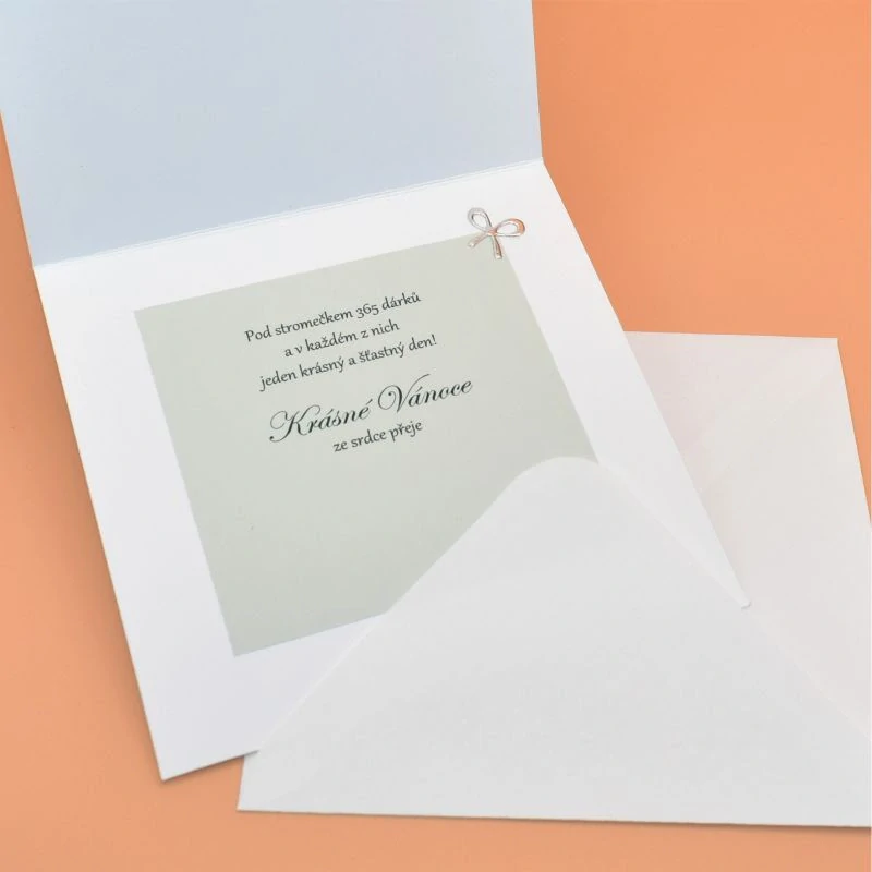 Gratulace Vánoce - Dřevěný výřez stromeček