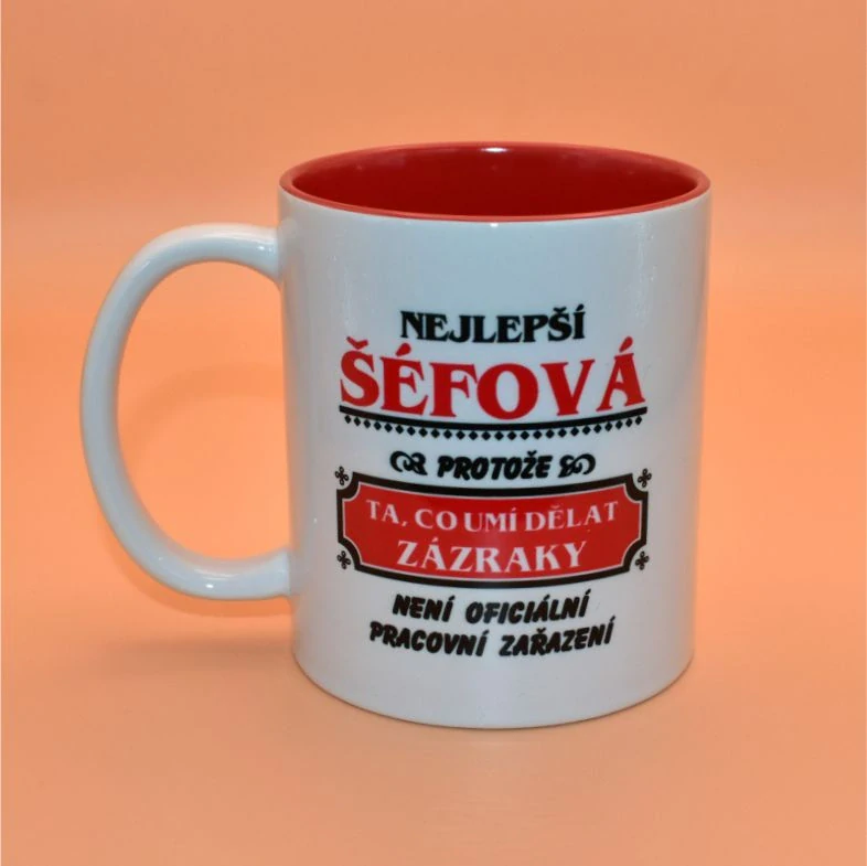 Keramický hrnek s potiskem - Nejlepší šéfová 