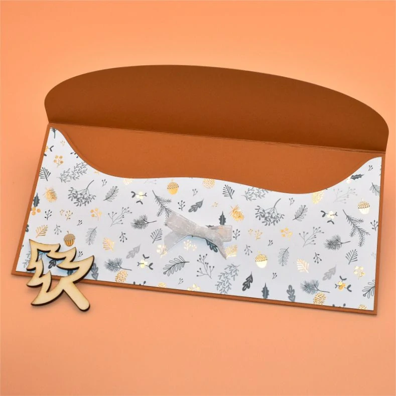 Vánoční obálka na peníze motiv/bílá - stromek