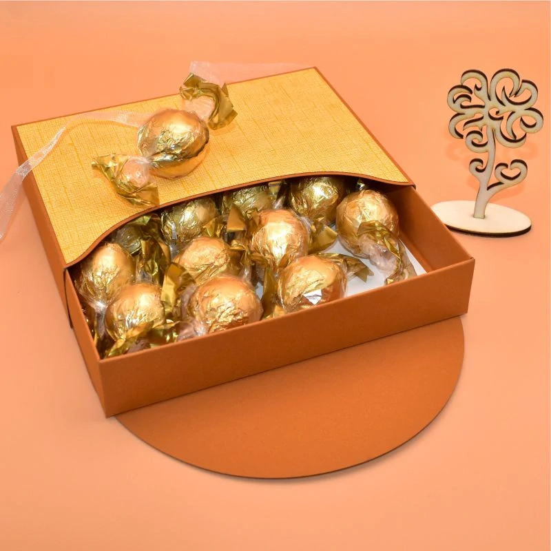 Bonboniera terakota s dřevěným výřezem - Růže