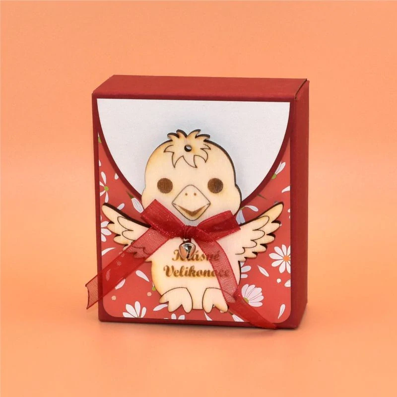 Velikonoční minibonboniera růžová - Kuřátko