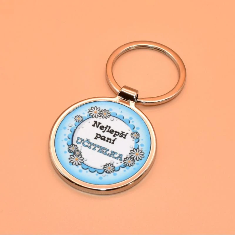 Klíčenka Květiny - Nejlepší paní učitelka žlutá