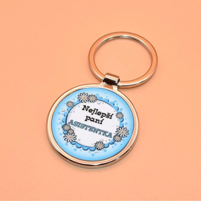 Klíčenka Květiny - Nejlepší paní asistentka modrá