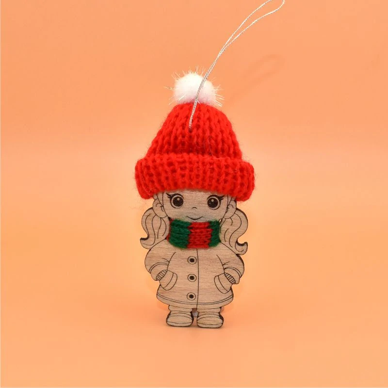 Závěs dřevo s čepičkou - Chlapec