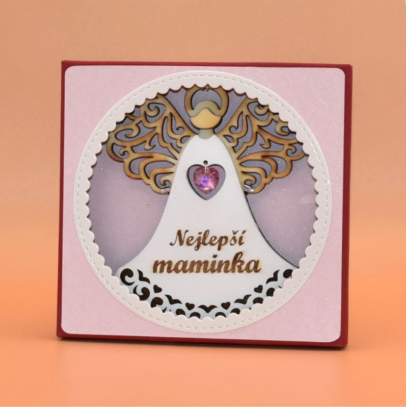 Anděl dřevo s textem závěs - Bezva kolegyně