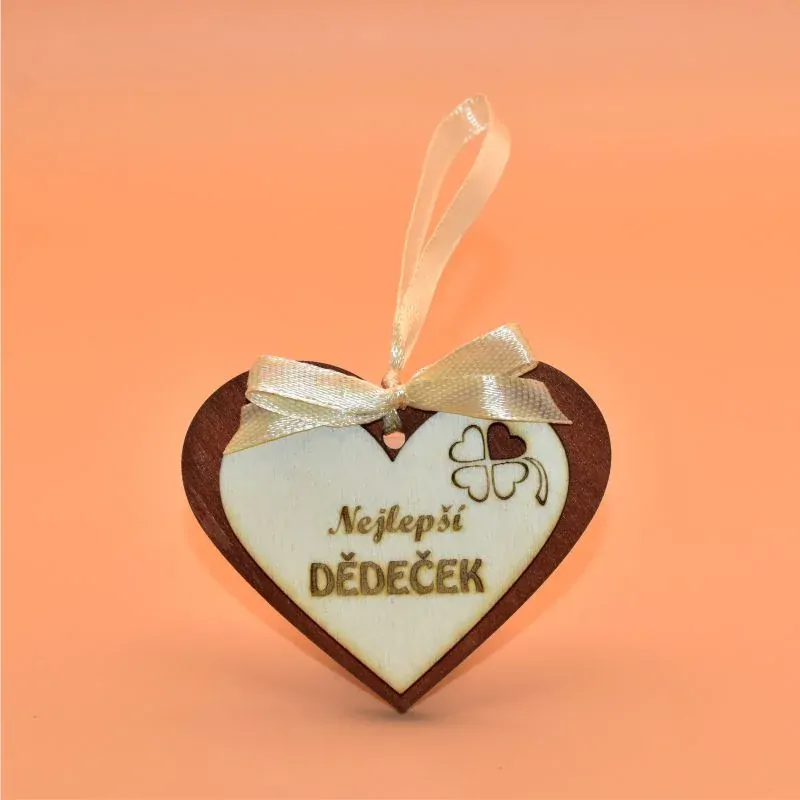 Dřevěná závěsná MINI cedulka - Nejlepší dědeček