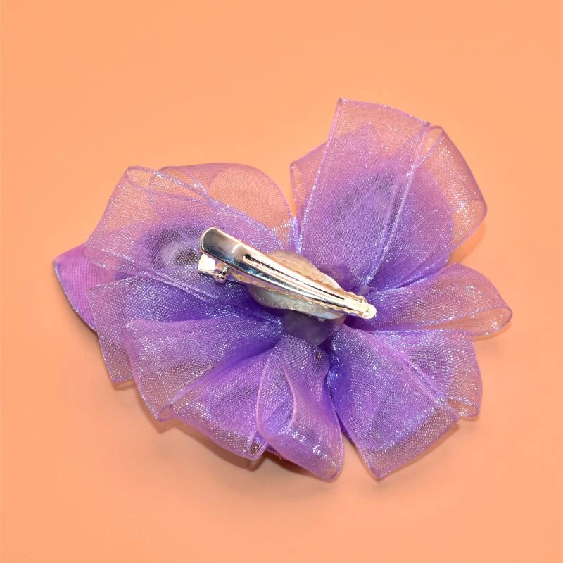 Motýl kanzashi - fialovokrémovozlatý