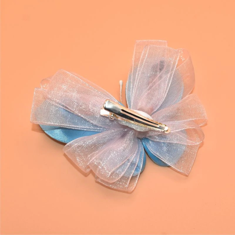 Motýl kanzashi - modrorůžovostříbrný