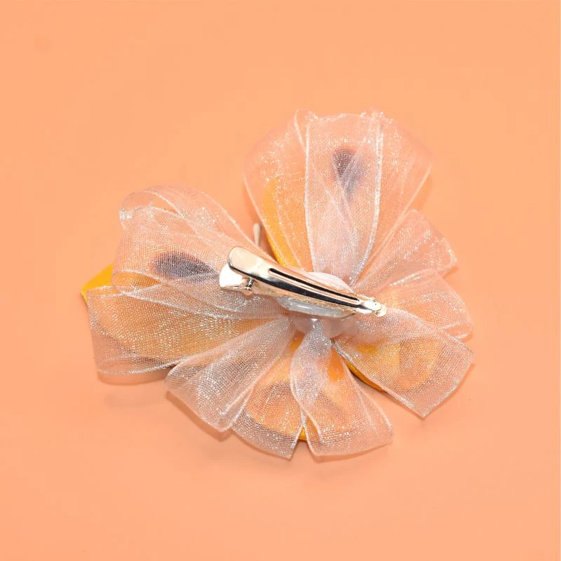 Motýl kanzashi - oranžovomodrostříbrný