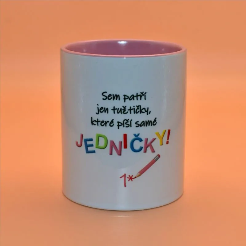 Tužkovník pro nejlepší paní učitelku - růžový vnitřek