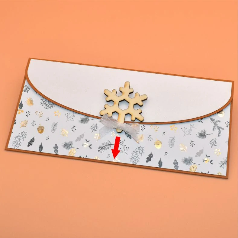 Vánoční obálka na peníze motiv/bílá - vločka