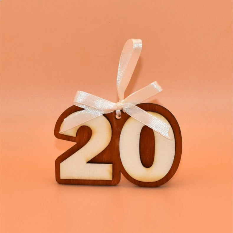 Dřevěná závěsná MINI cedulka výročí - 80