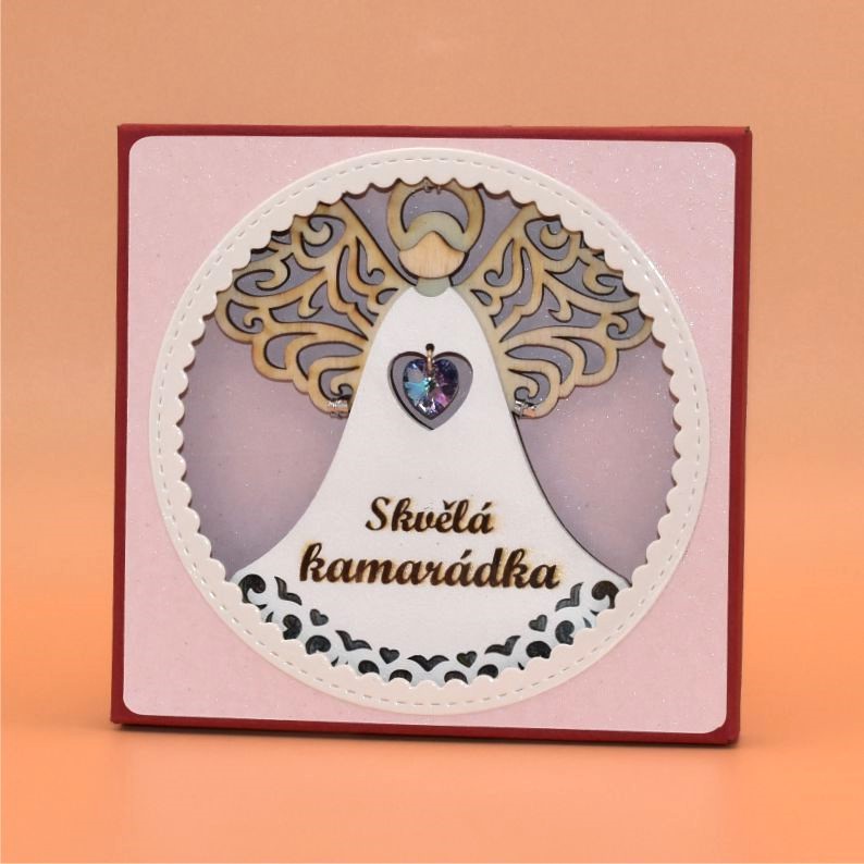 Anděl dřevo s textem závěs - Bezva kolegyně