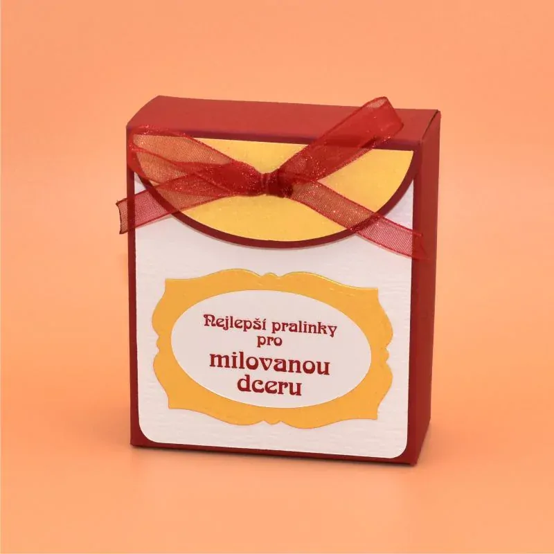 Minibonboniera s věnováním červená