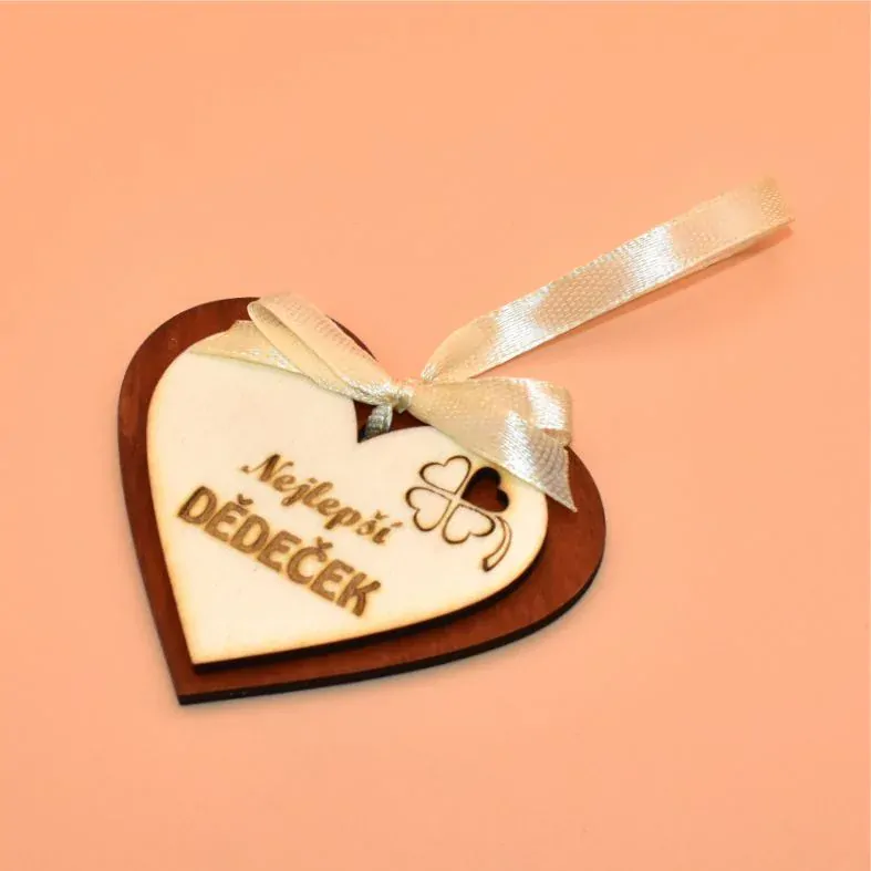 Dřevěná závěsná MINI cedulka - Nejlepší dědeček