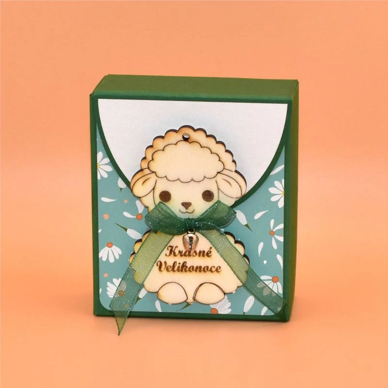 Velikonoční minibonboniera červená - Ovečka