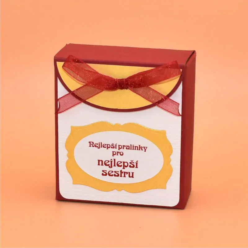 Minibonboniera s věnováním červená