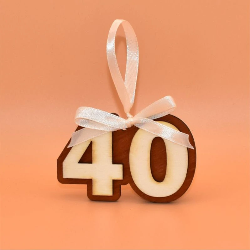 Dřevěná závěsná MINI cedulka výročí - 80