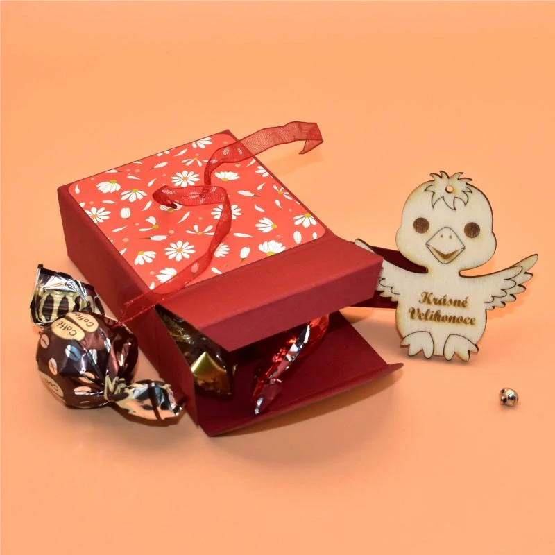 Velikonoční minibonboniera růžová - Kuřátko