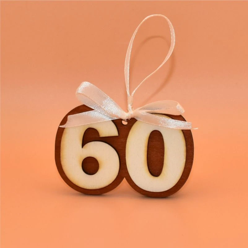 Dřevěná závěsná MINI cedulka výročí - 80