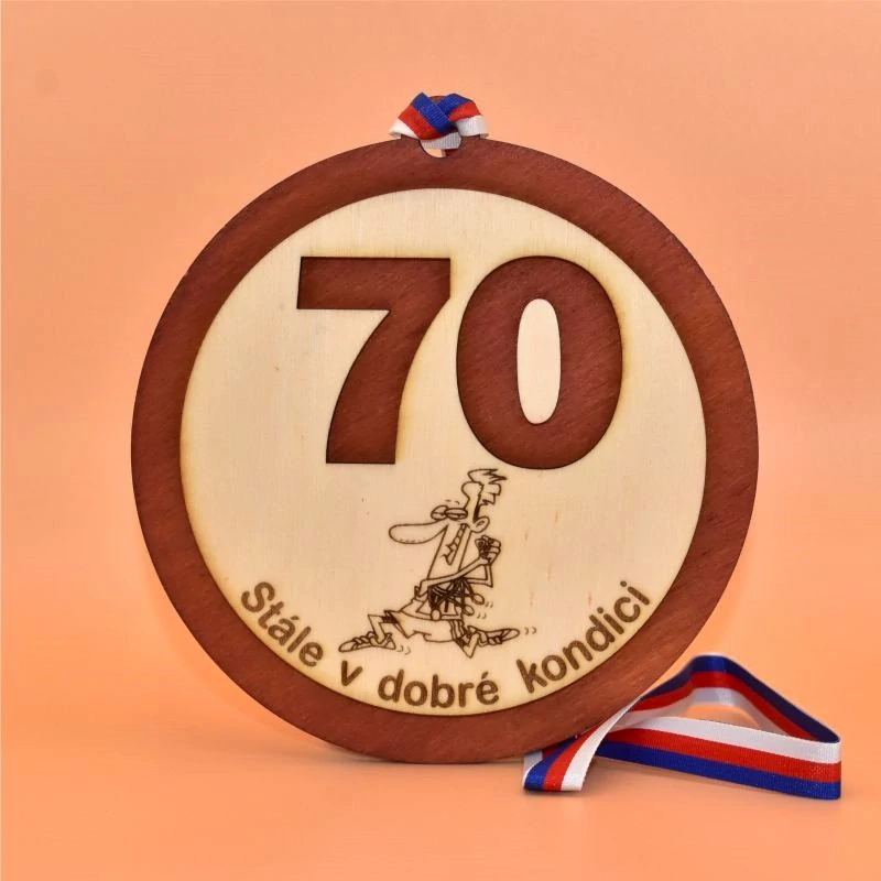 Medaile dřevo - Výročí 30 žena