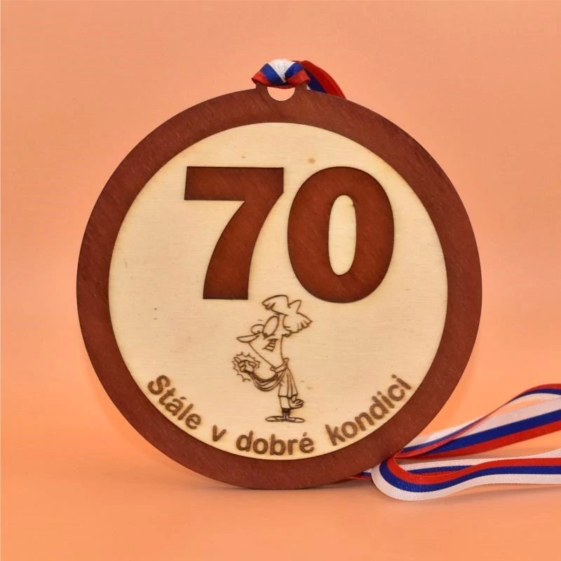 Medaile dřevo - Výročí 30 žena