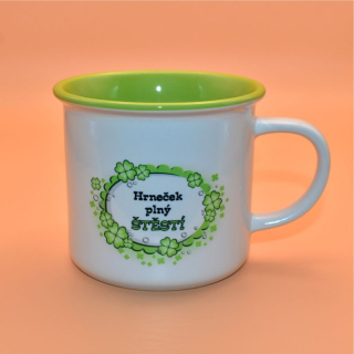 Keramický hrnek imitace smalt - Štěstí