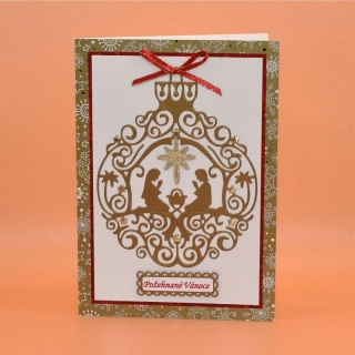 Gratulace Vánoce - Betlém zlatá